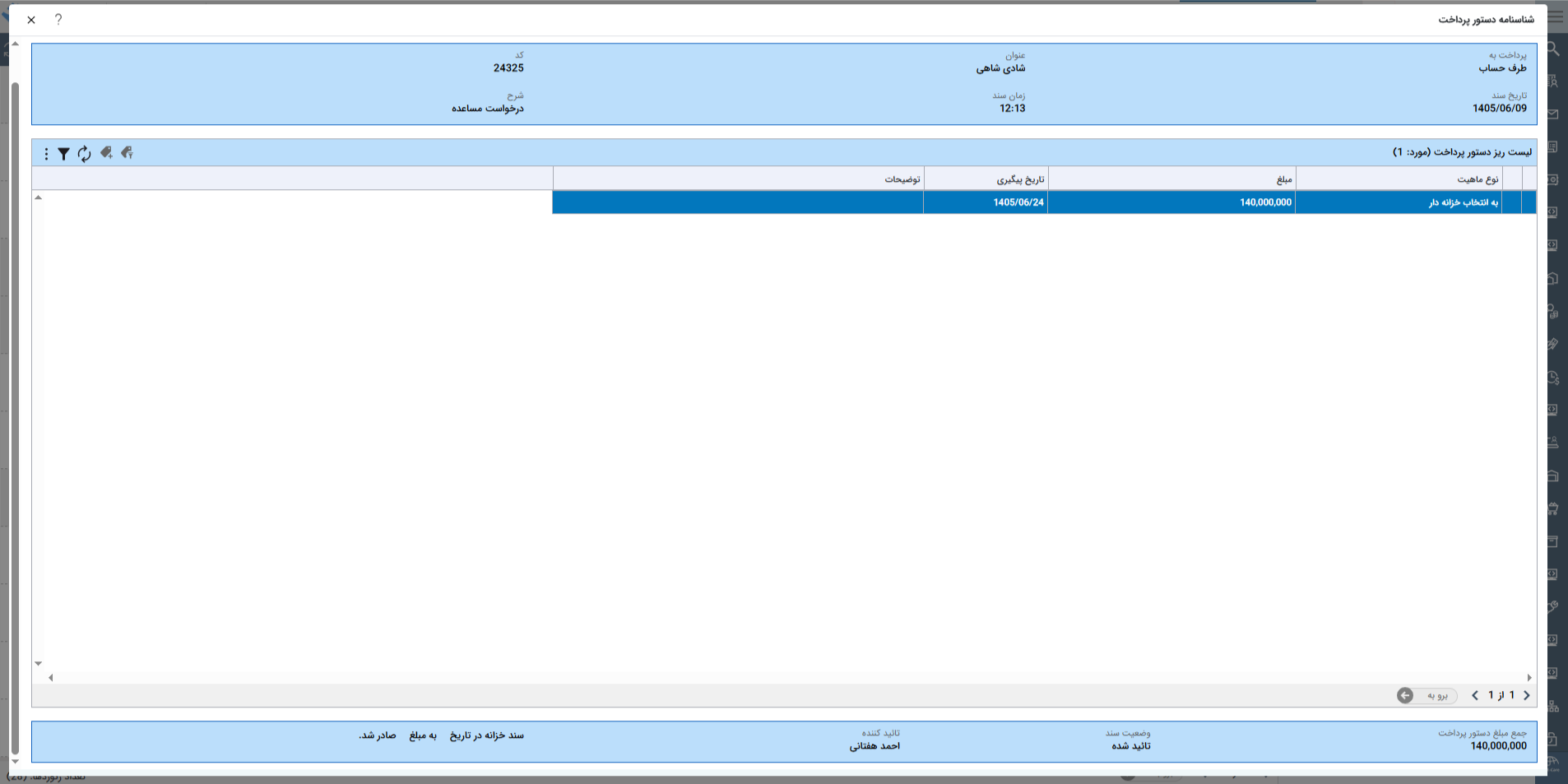 تصویر فرایند آماده درخواست مساعده - حوزه BPMS و مدیریت فرآیندهای کسب و کار